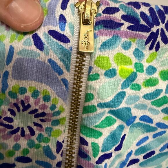 Lilly Pulitzer colorful skirt skort sz 10 zip up in back floral bright - Picture 5 of 14